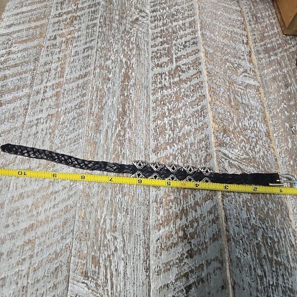 Vintage 1994 Brighton Roped Heart Braid Bandit Brown Silver Buckle Bracelet 11" - Picture 9 of 9